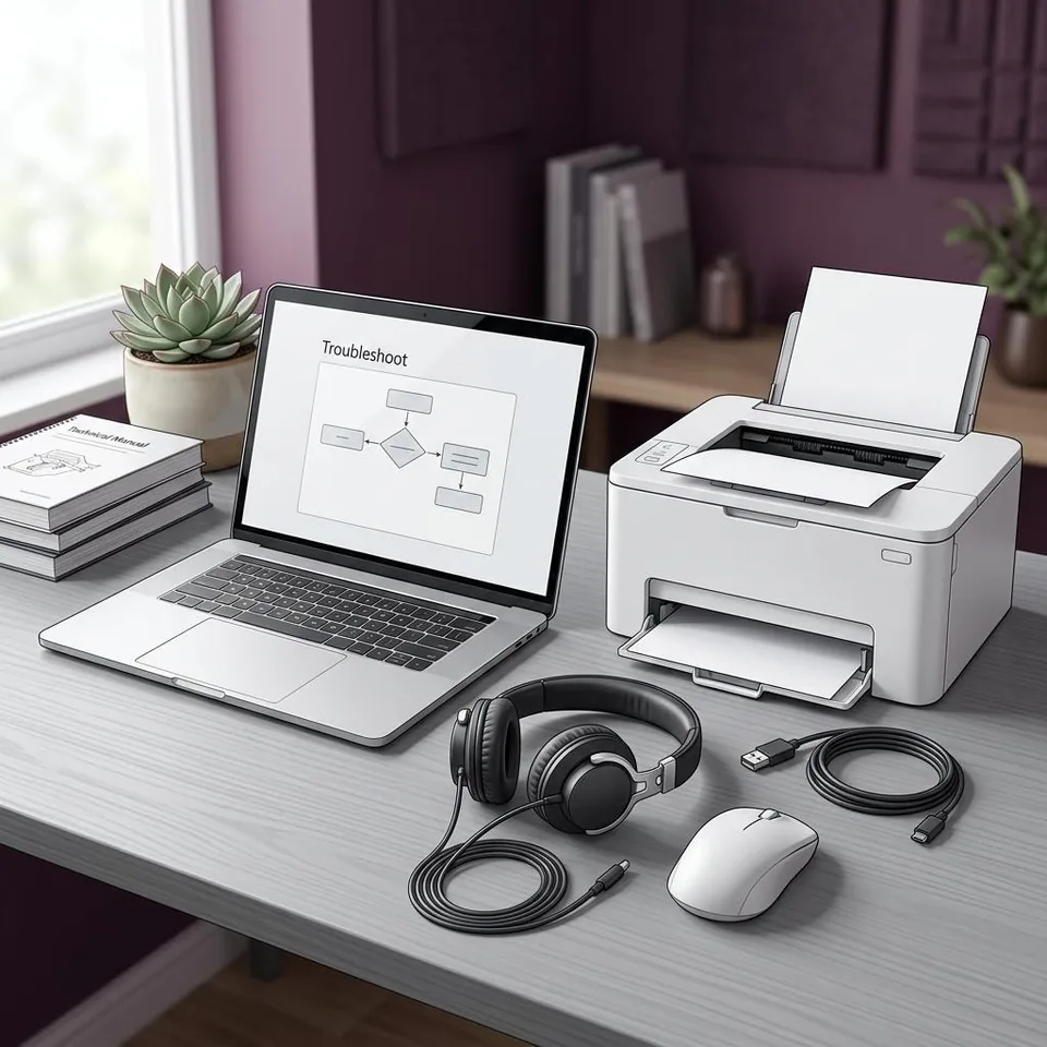 Printer and computer peripherals arranged for setup